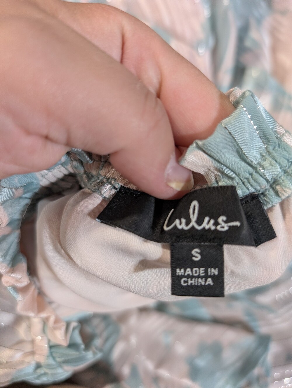 Lulus Garden Glam Teal Floral Off The Shoulder Tiered Mini Dress Size Small - Picture 8 of 8